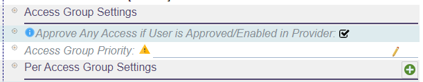 Access Group Settings Menu